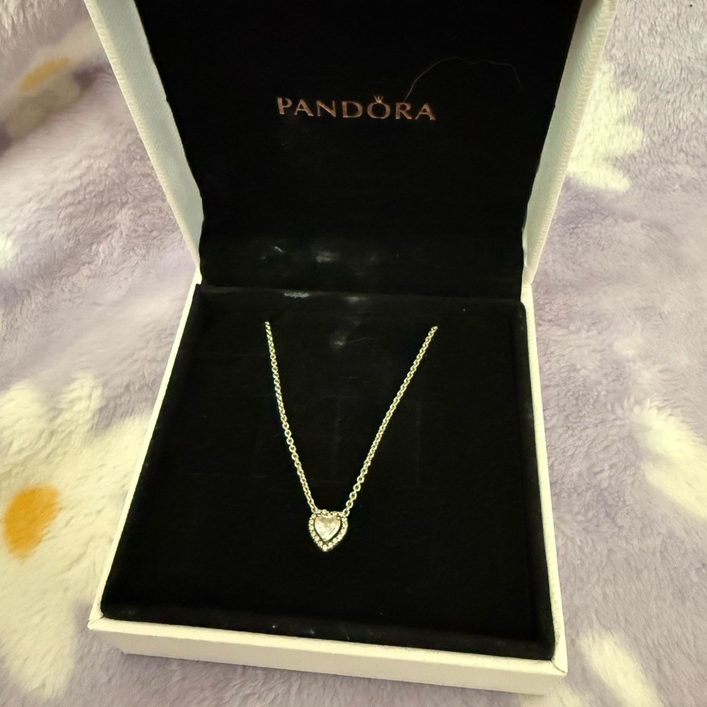 Pandora Silver Necklace with Heart Pendant